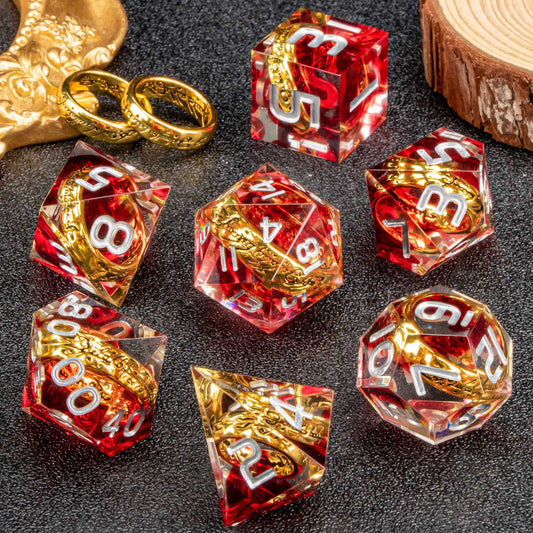 Red Ring Resin DnD Dice