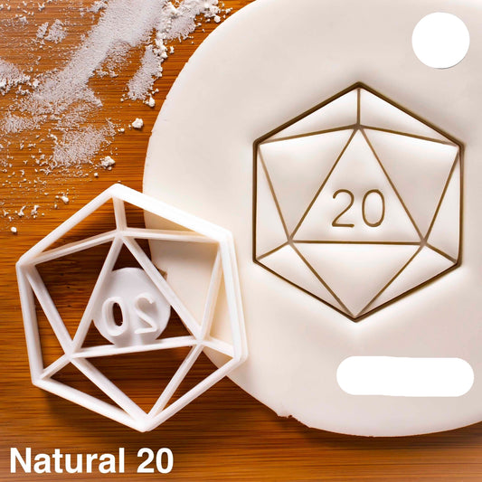 D20 cookie cutter - platonic geometric shape for lucky gamers