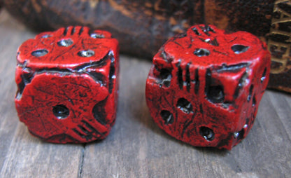 FREE Today: Hand cast red skull dice