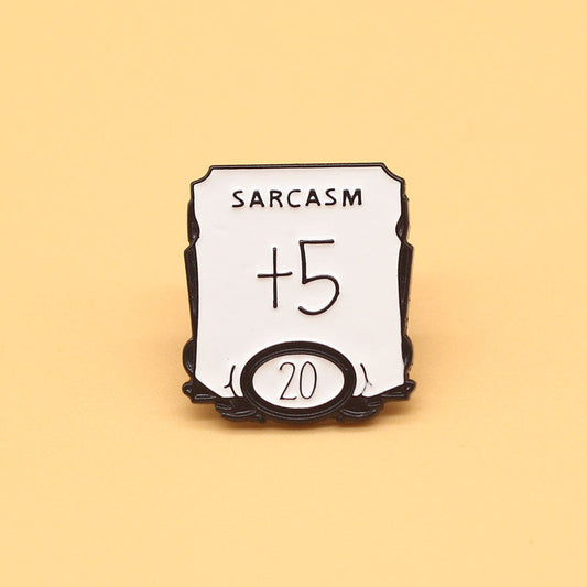 FREE Today: Sarcastic D&D Dungeons and Dragons Badge "Sarcasm +5" Enamel Pin Brooch Badge