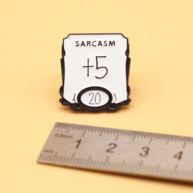 FREE Today: Sarcastic D&D Dungeons and Dragons Badge "Sarcasm +5" Enamel Pin Brooch Badge
