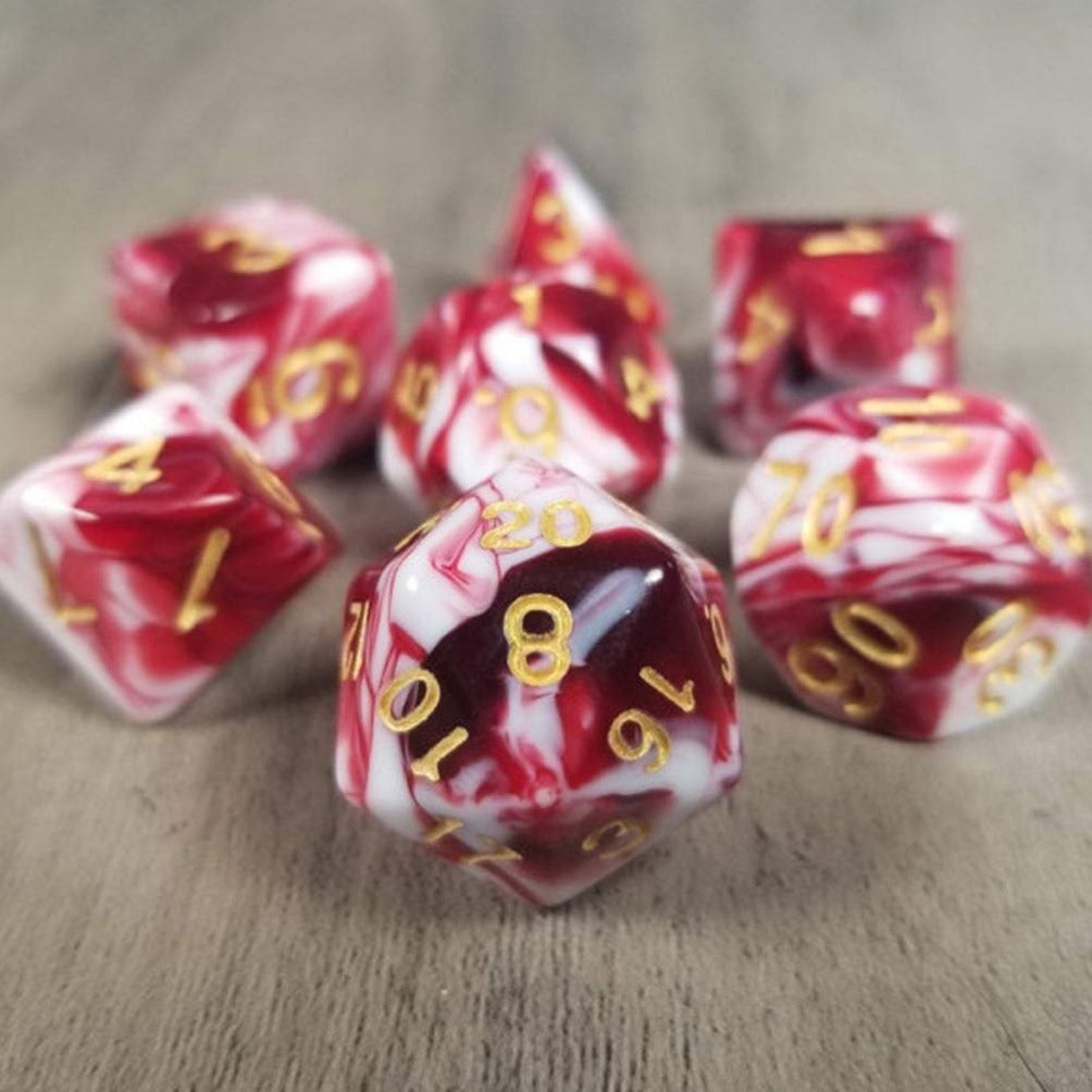 FREE Today: Red White "Dragon's Blood" Polyhedral dice